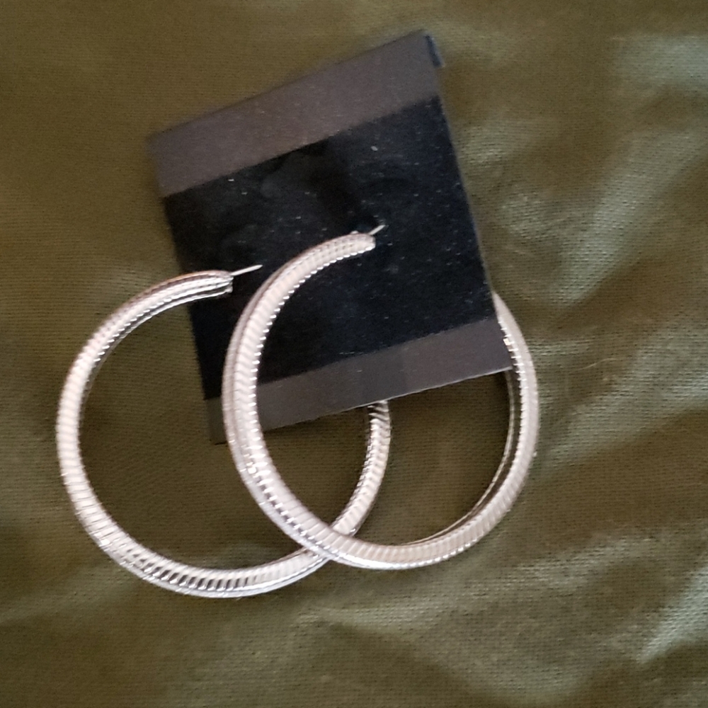 Silver hoops with lots of sparkle